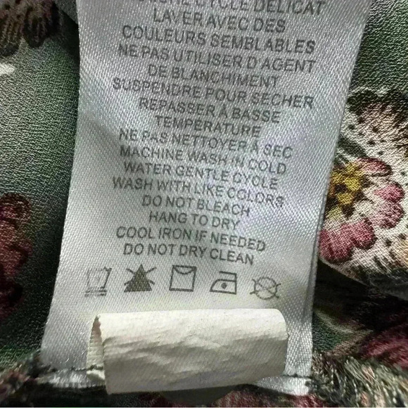 Joie Women’s L Floral Long Sleeve Mock Neck Blouse Modest Business Casual Tunic - Picture 11 of 12